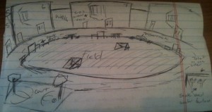 Lam included this drawing of the exercise yard in his last letter Photo:Oakland Voices/Debora Gordon March 2013